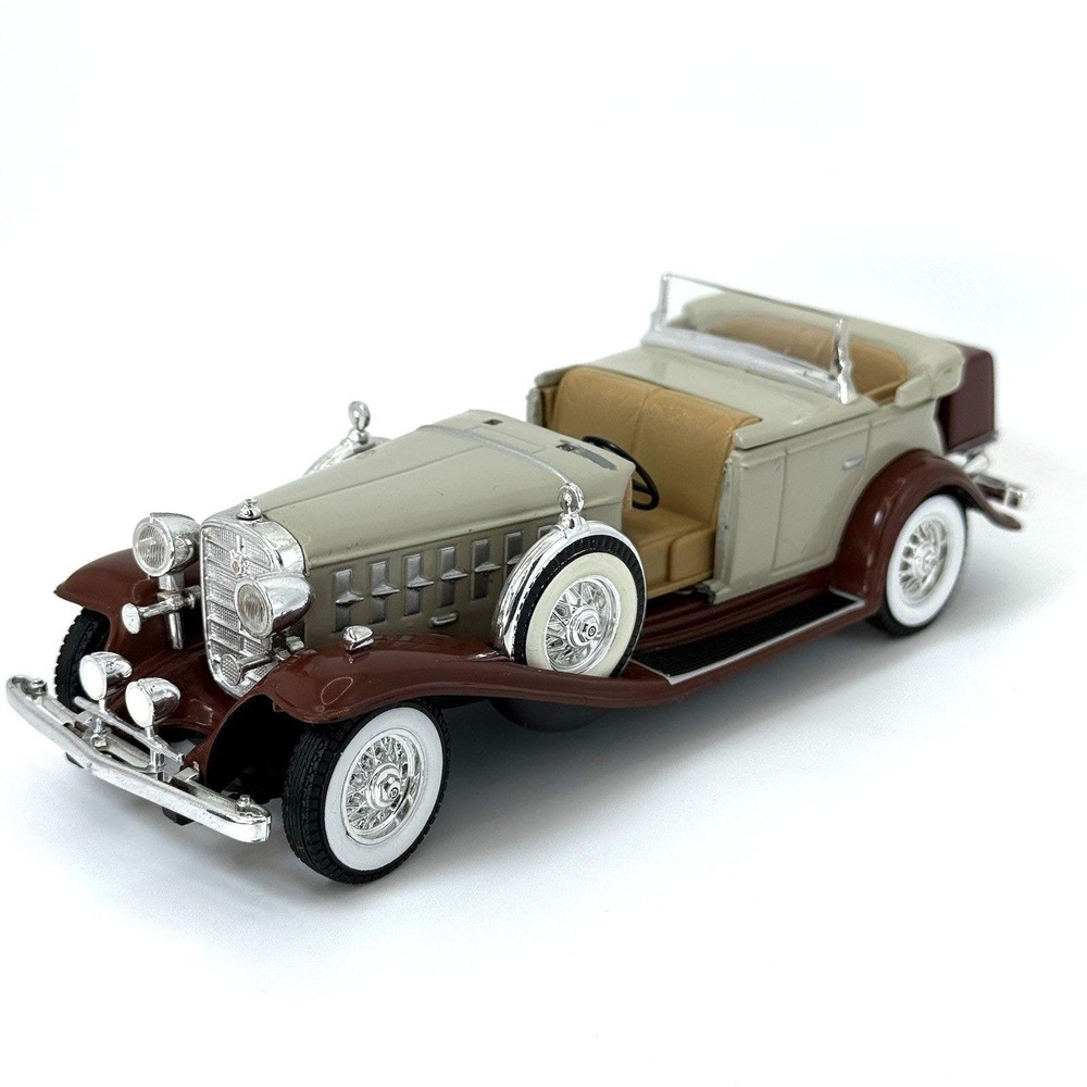VTG Anso‎ 1932 Cadillac Phaeton V16 Diecast Car 1:32 Beige Maroon As-Is